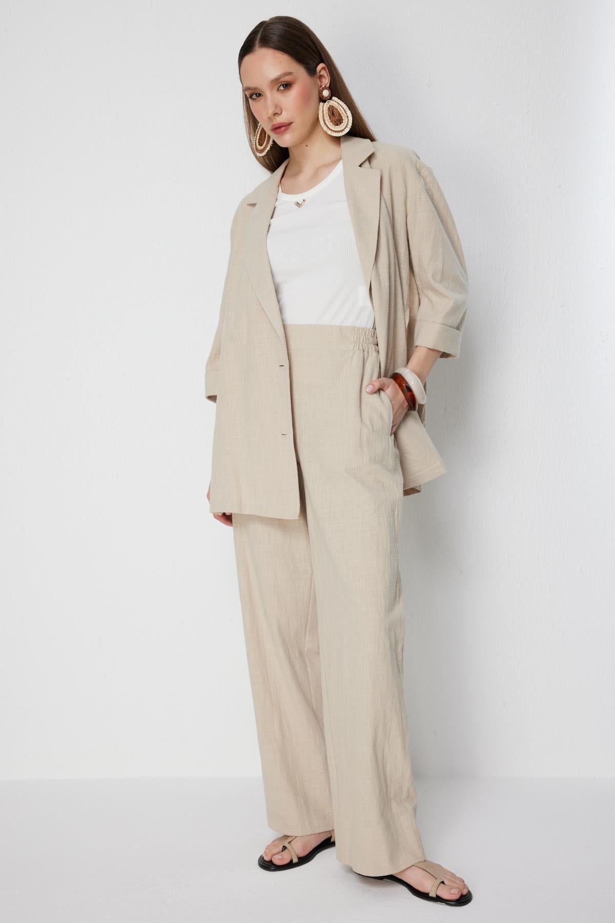 Lastik Bel Bol Paça Pantolon