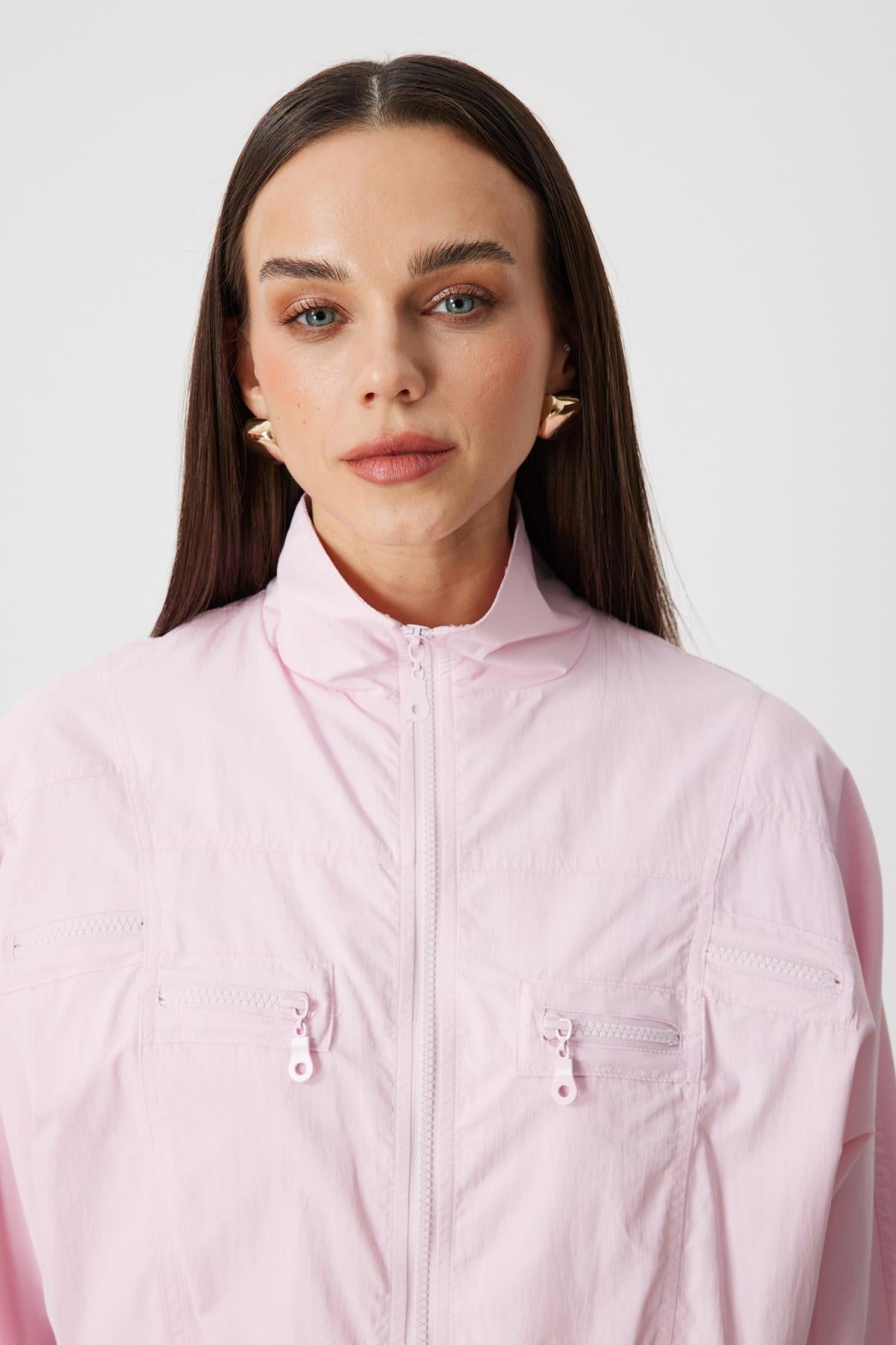 Stand-Up Collar Parachute Fabric Jacket