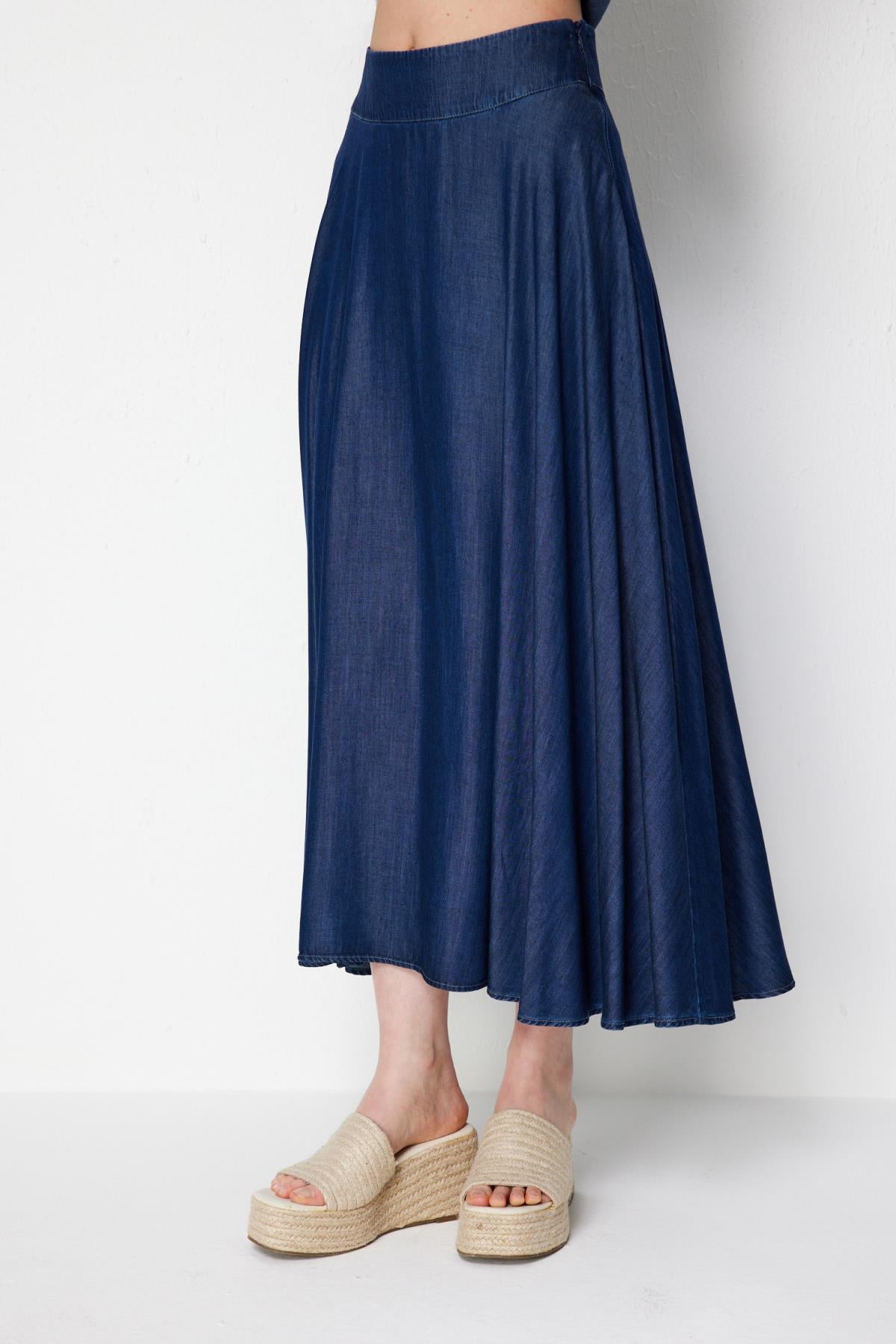 Beli Manşet Midi Boy Kloş Etek