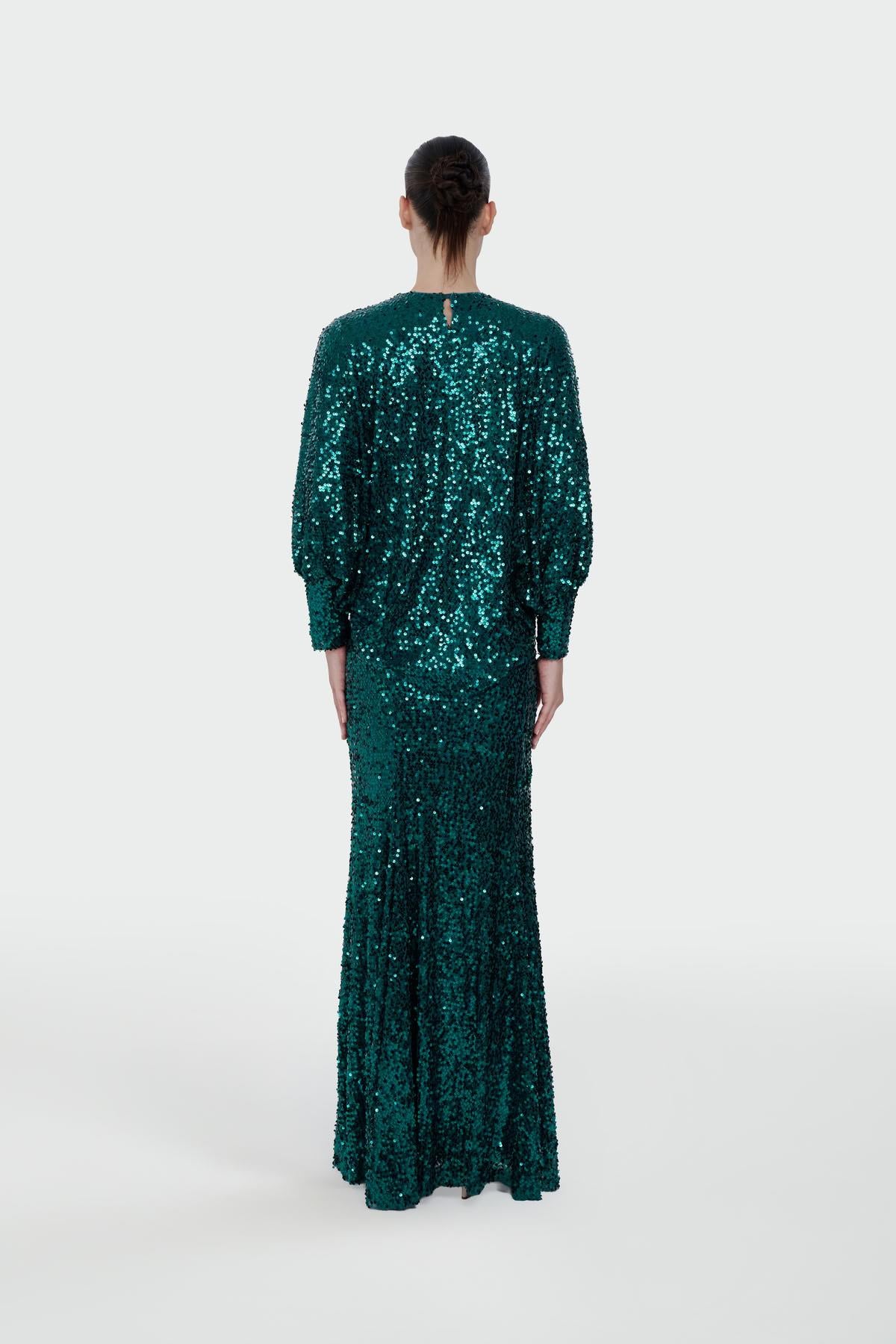Sequin Blouse Skirt Evening Dress Set