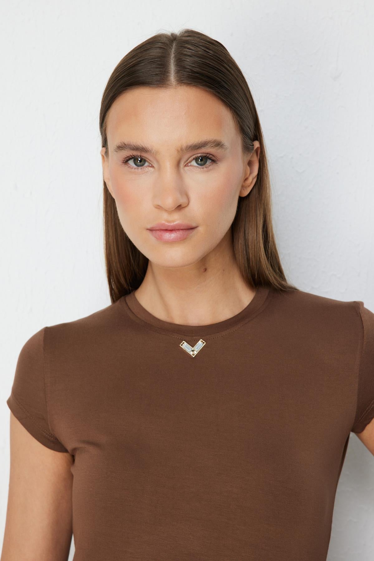 Crew Neck Short Sleeve Blouse