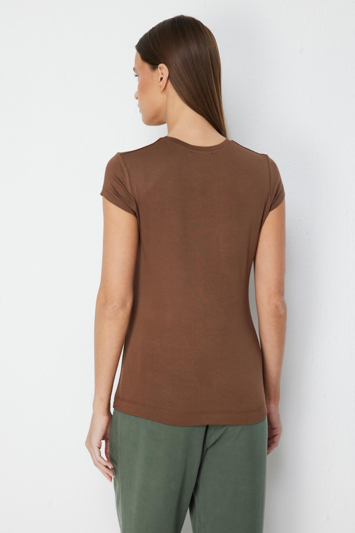 Crew Neck Short Sleeve Blouse
