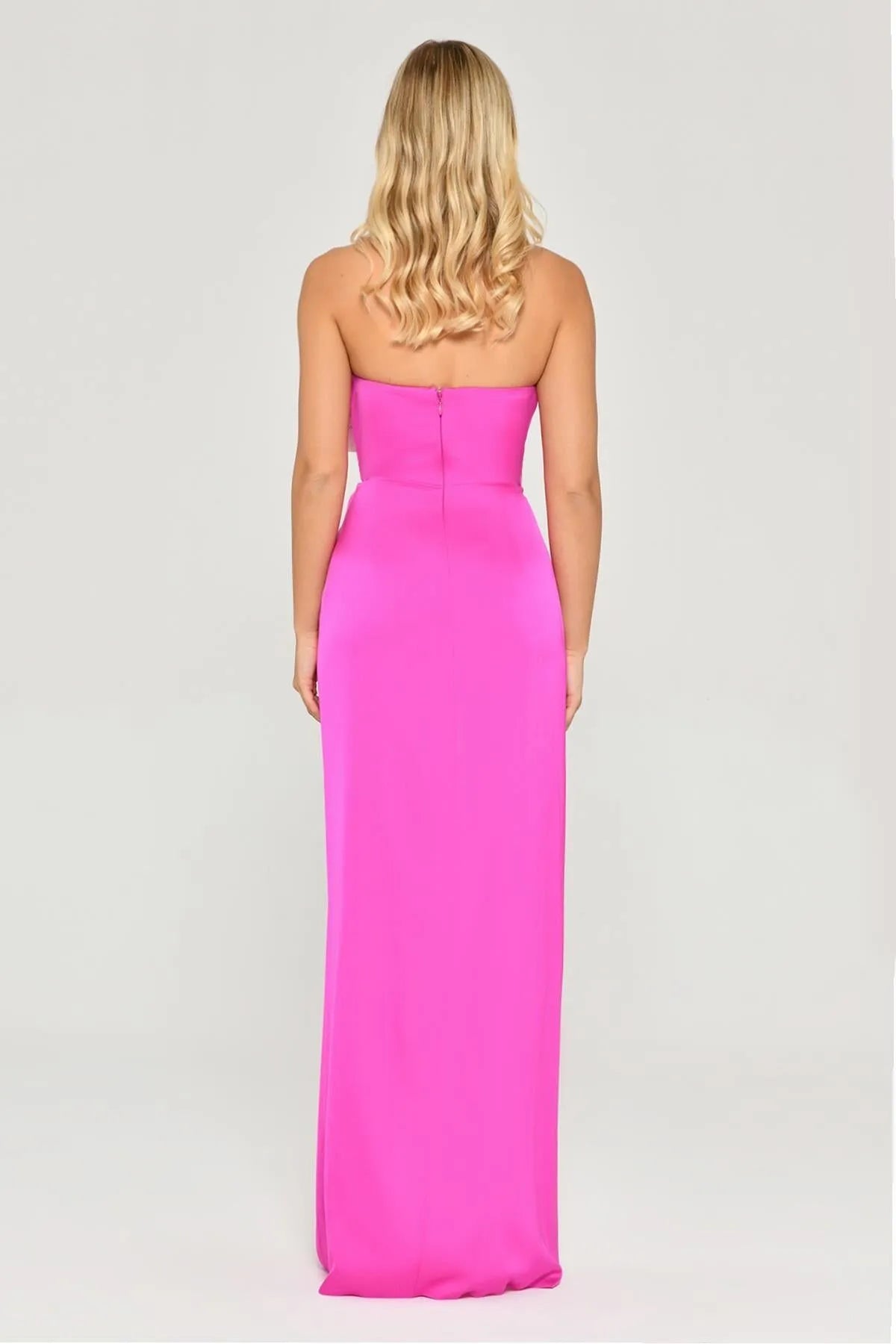 Strapless Satin Long Evening Dress