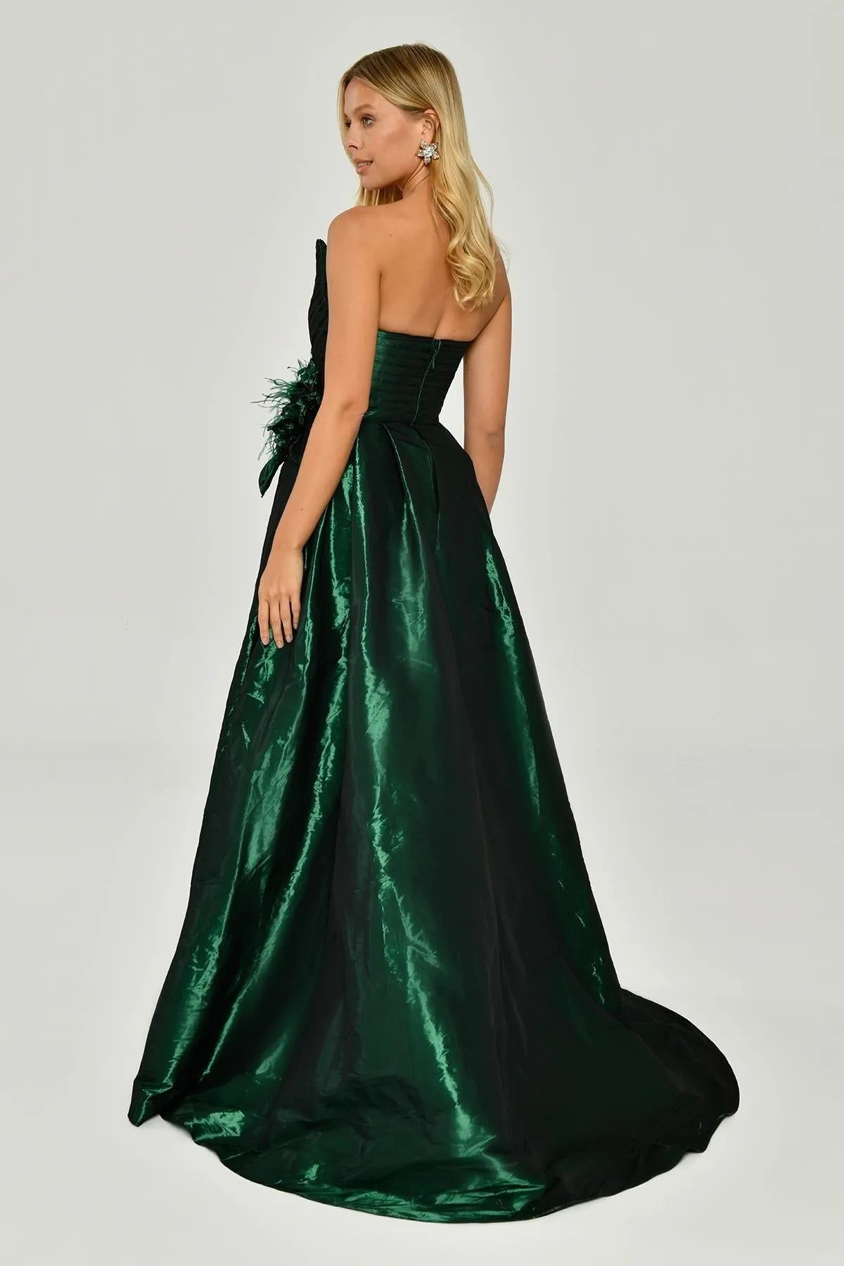 Shiny Long Evening Dress with Slit