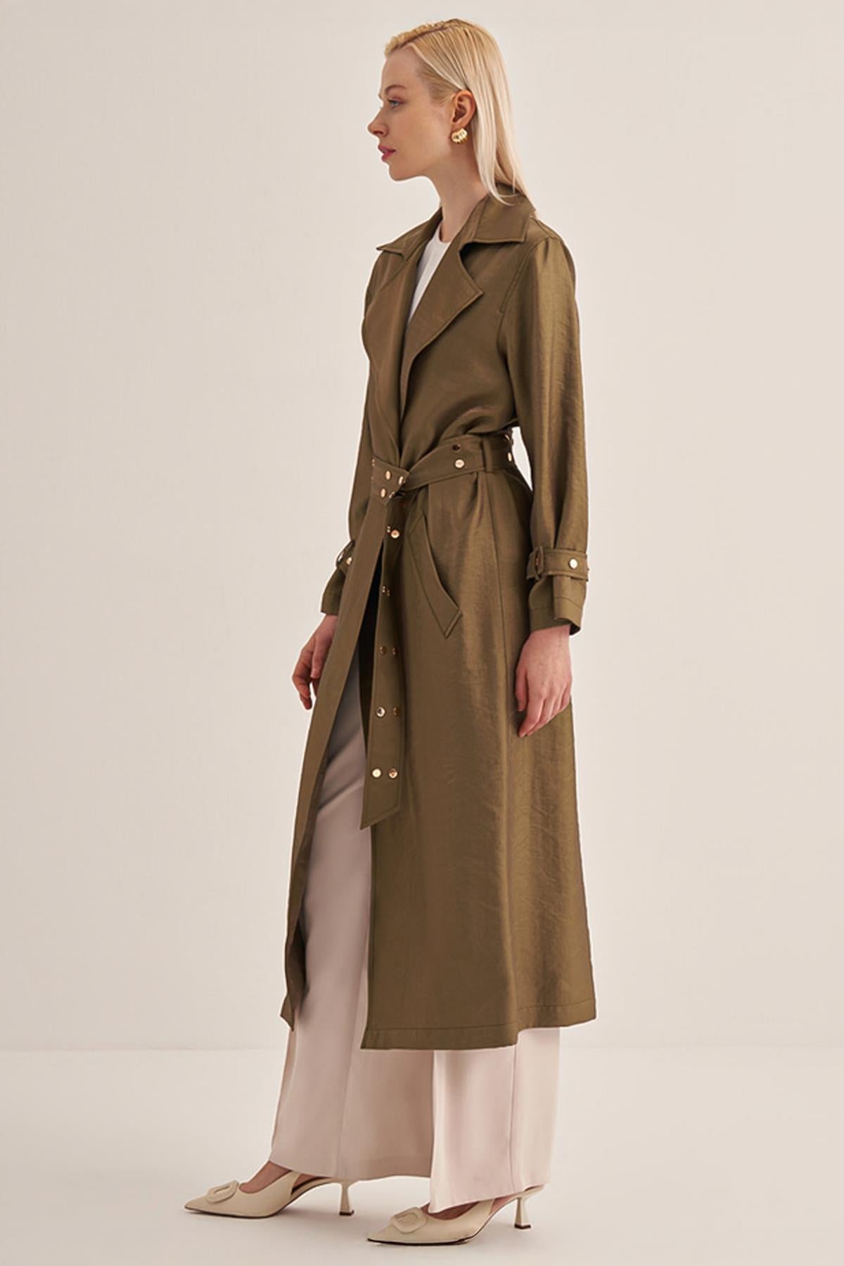 Stud Detail Belted Cape 